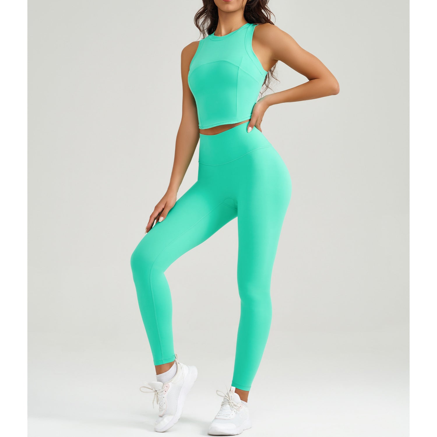 Running High-Waisted Workout Two-Piece Set – Seamless Women’s Activewear