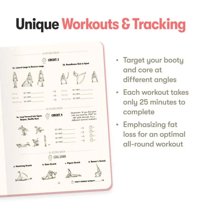 Badass Body Goals Journal – 8-Week Guided Resistance Band Program to Sculpt Your Glutes, Build Muscle & Track Visible Progress