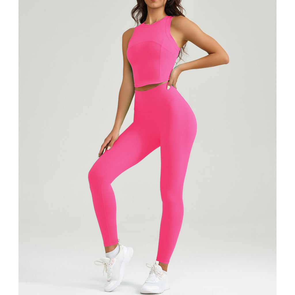 Running High-Waisted Workout Two-Piece Set – Seamless Women’s Activewear