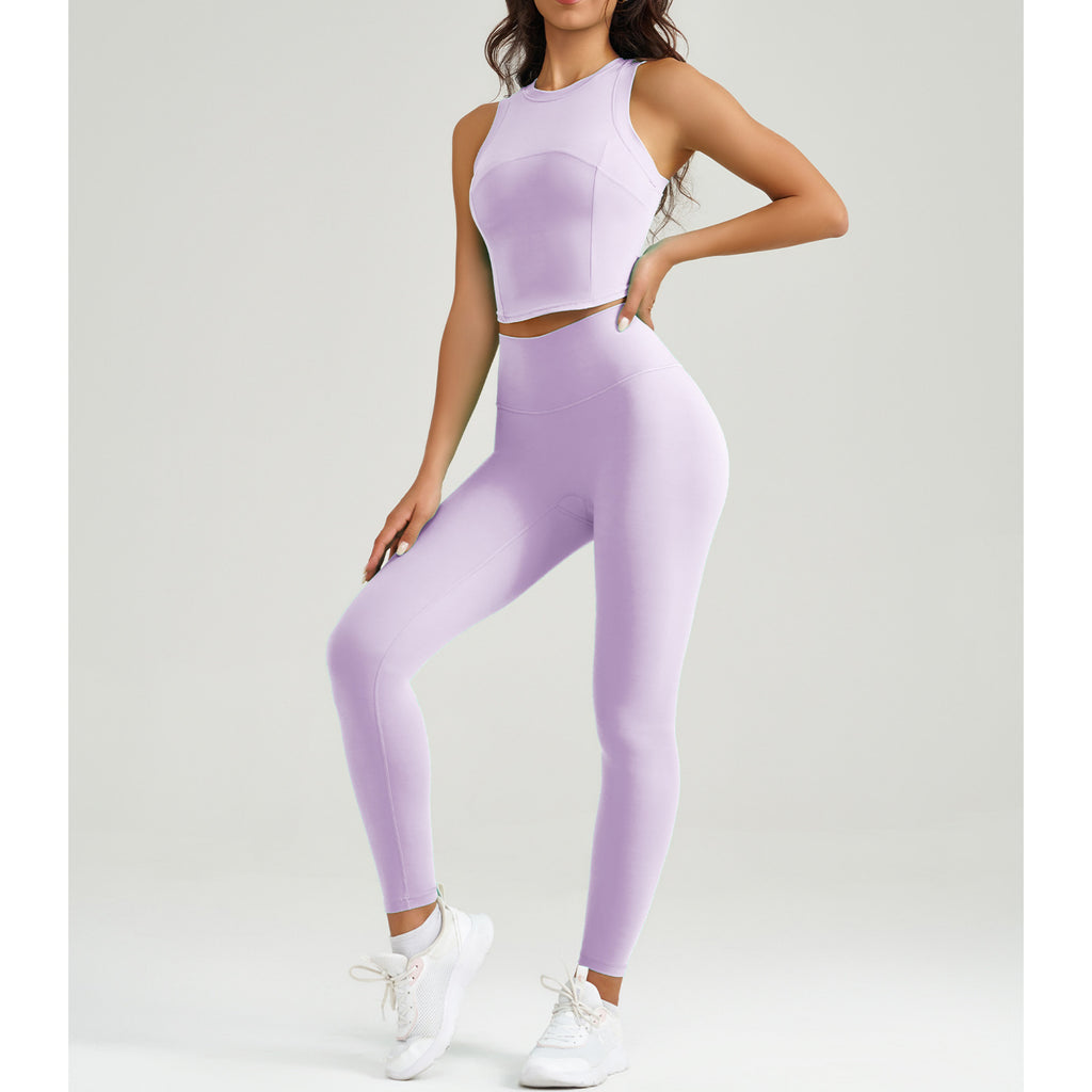 Running High-Waisted Workout Two-Piece Set – Seamless Women’s Activewear