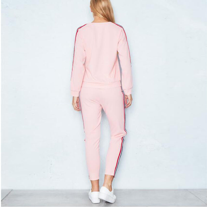 Ladies Sports Workout Two-Piece Set – High-Waisted Fitness Outfit for Women