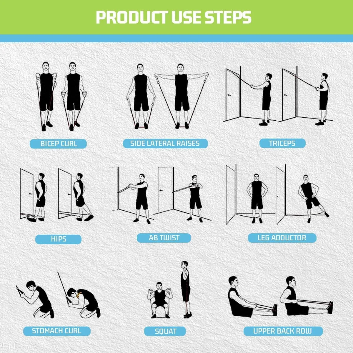 Resistance Bands, Exercise Bands, Workout Bands, Resistance Bands for Working Out with Handles for Men and Women, Exercising Bands for Strength Training Equipment at Home