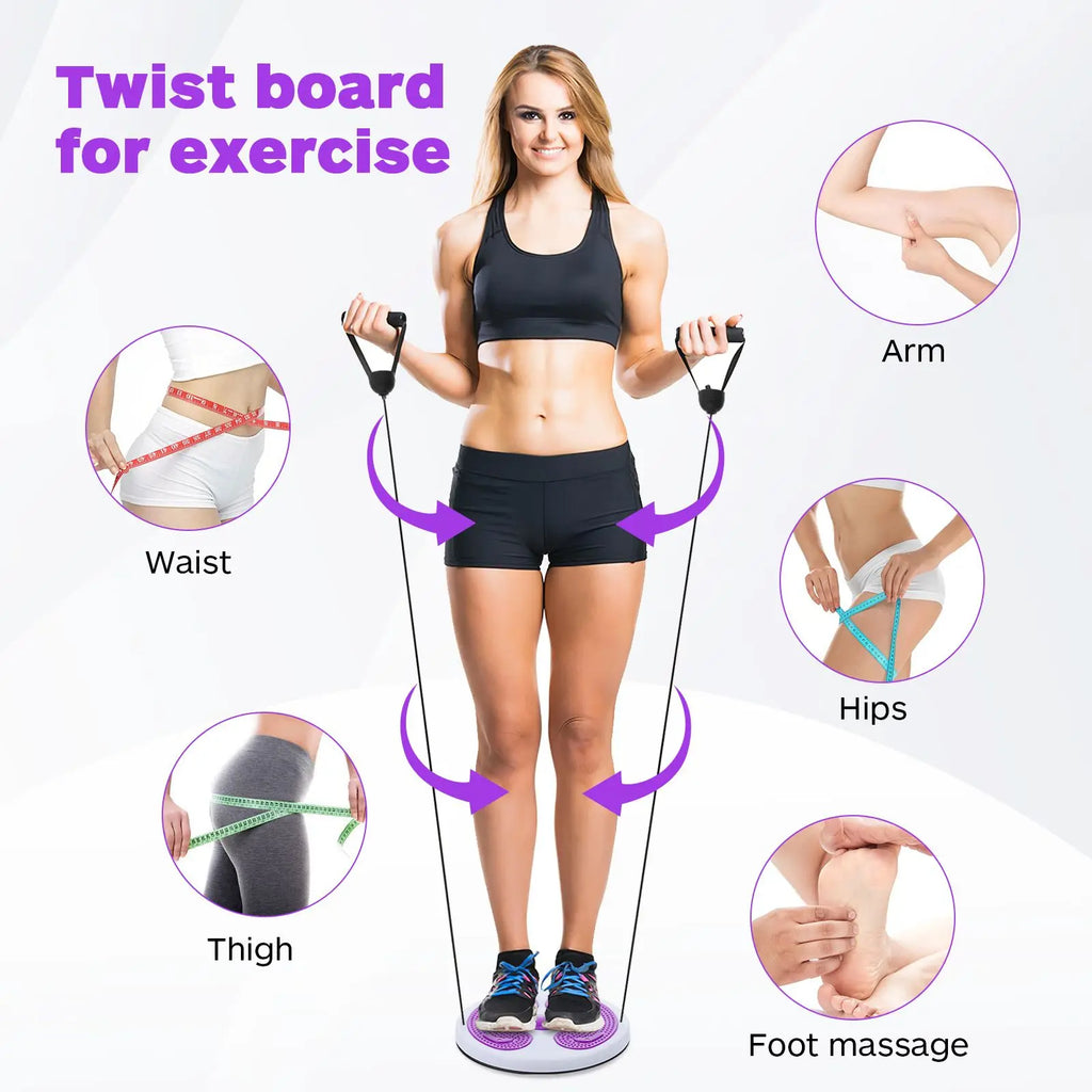TwistEase - Waist Twisting Board with Resistance Bands