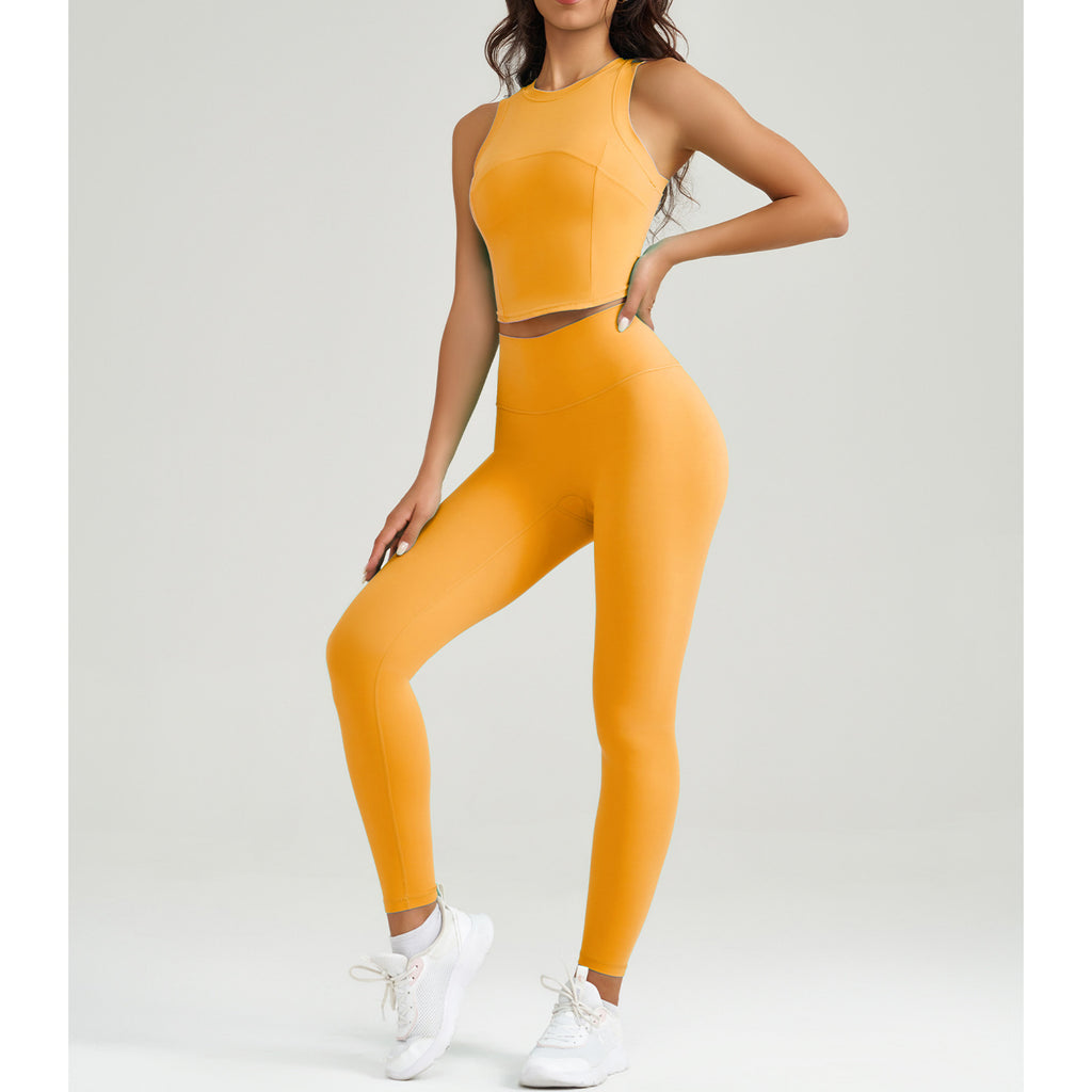 Running High-Waisted Workout Two-Piece Set – Seamless Women’s Activewear