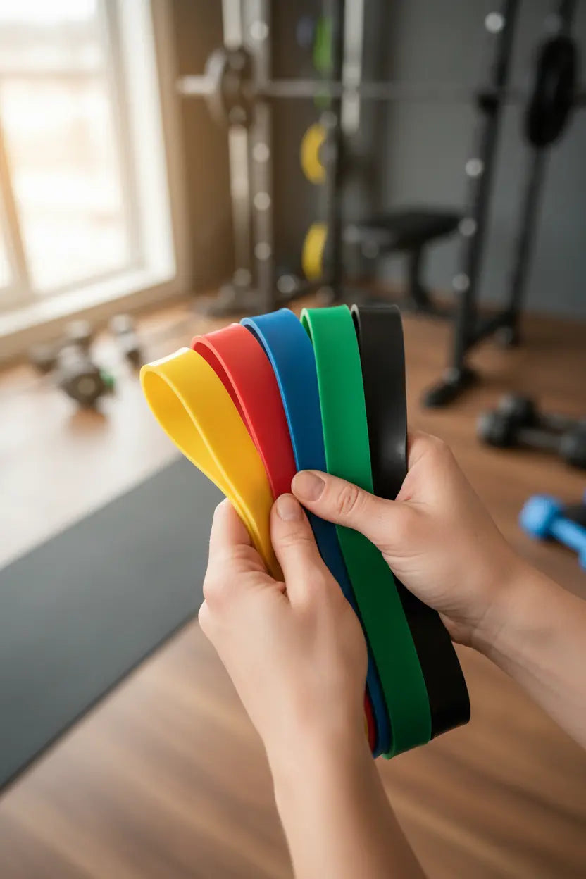 Close-up showing different resistance band levels