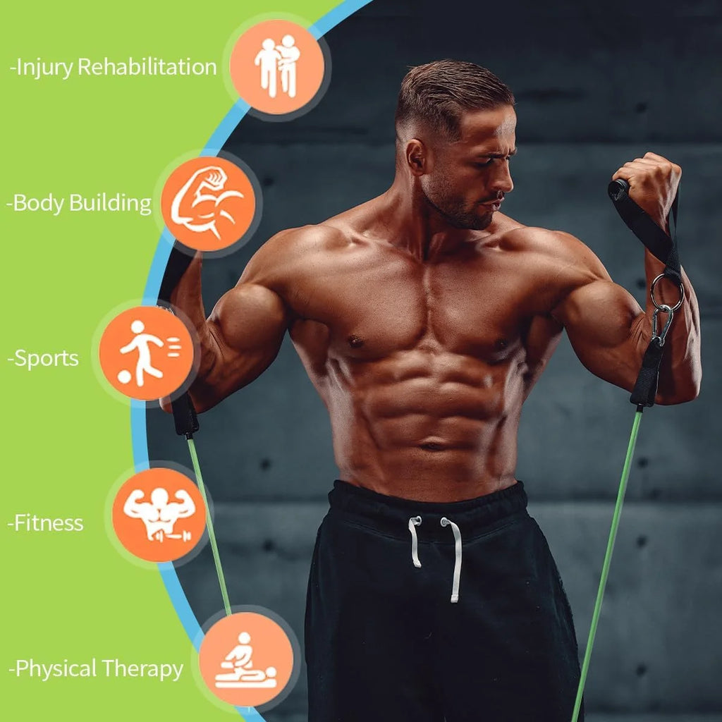 Resistance Bands, Exercise Bands, Workout Bands, Resistance Bands for Working Out with Handles for Men and Women, Exercising Bands for Strength Training Equipment at Home