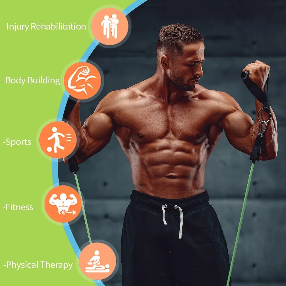 Resistance Bands, Exercise Bands, Workout Bands, Resistance Bands for Working Out with Handles for Men and Women, Exercising Bands for Strength Training Equipment at Home