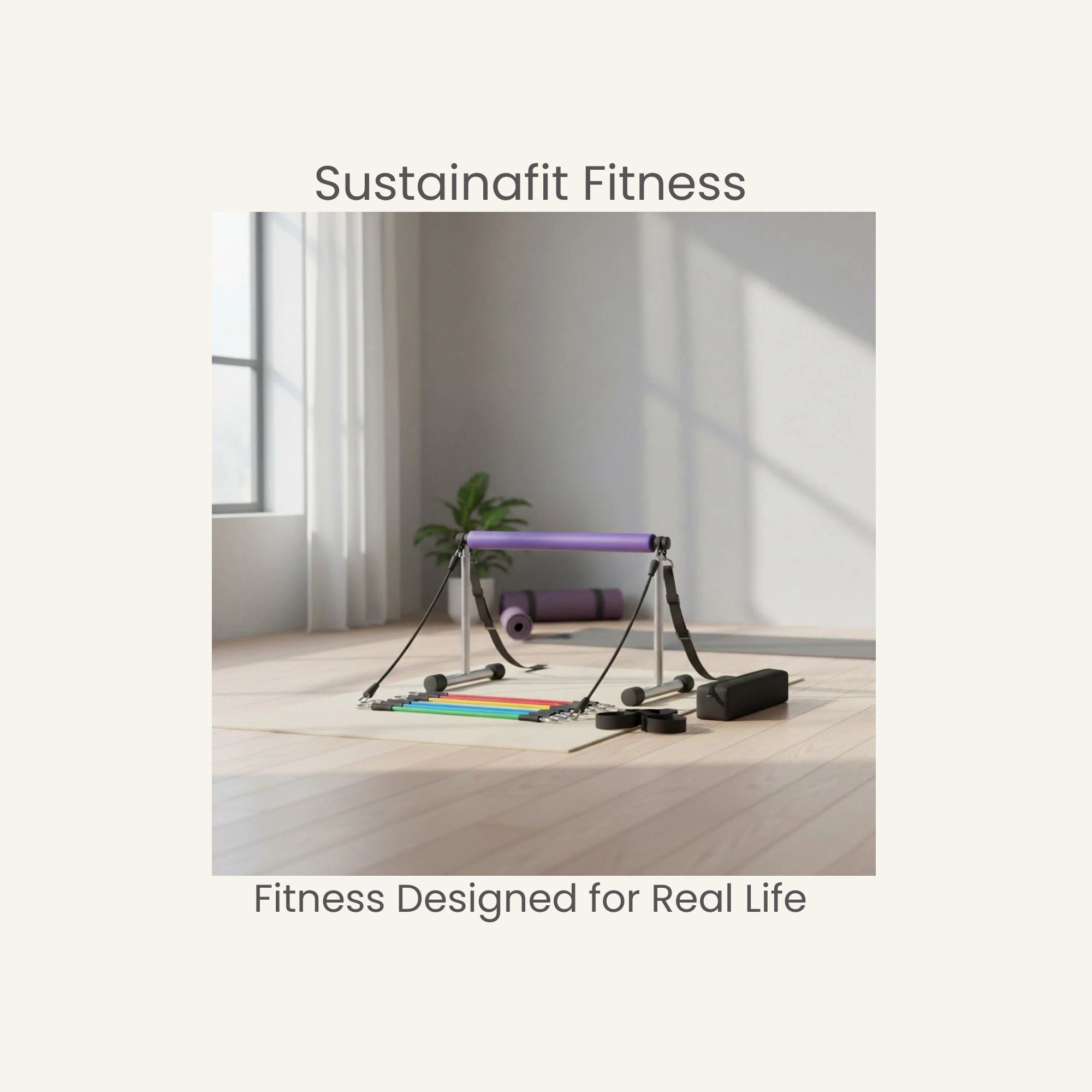 Portable Pilates Bar with Resistance Bands for Home Workouts by Copper Hecuba
