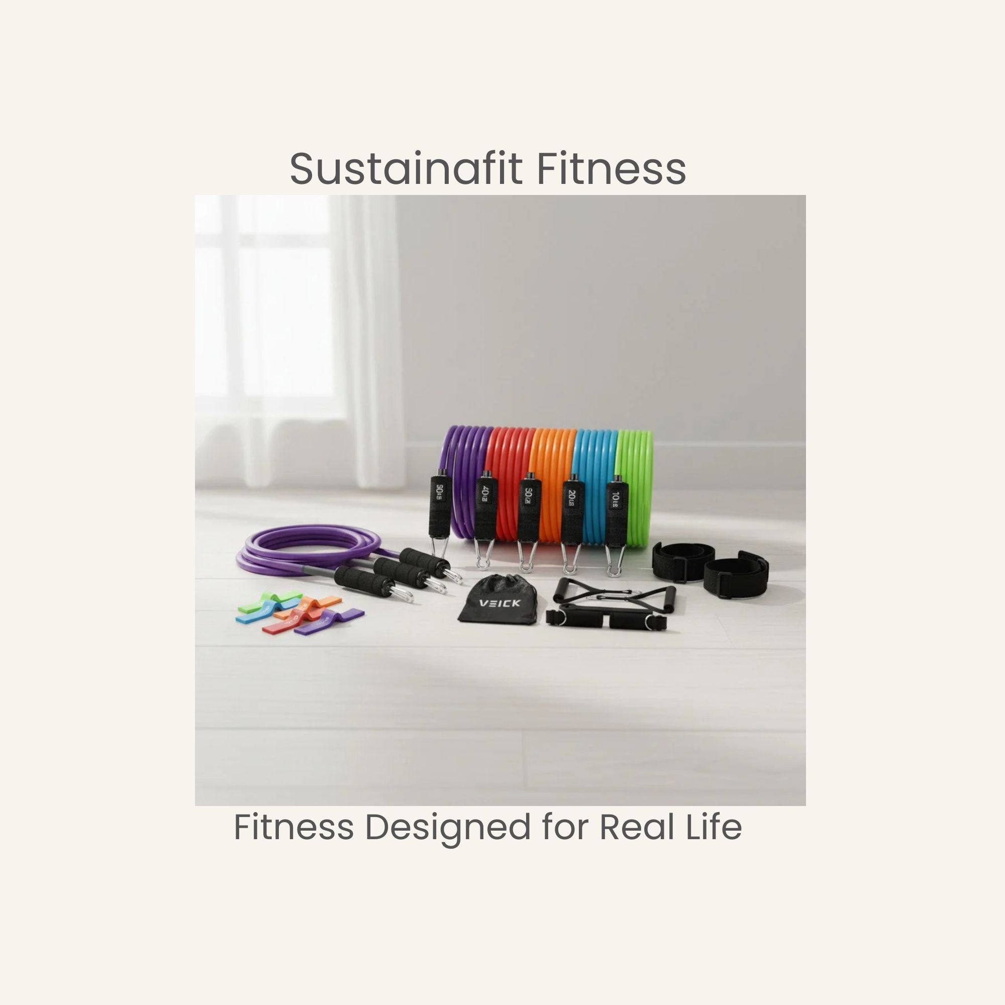 Sustainafit Resistance Band Kit for Home Workouts & Strength Training